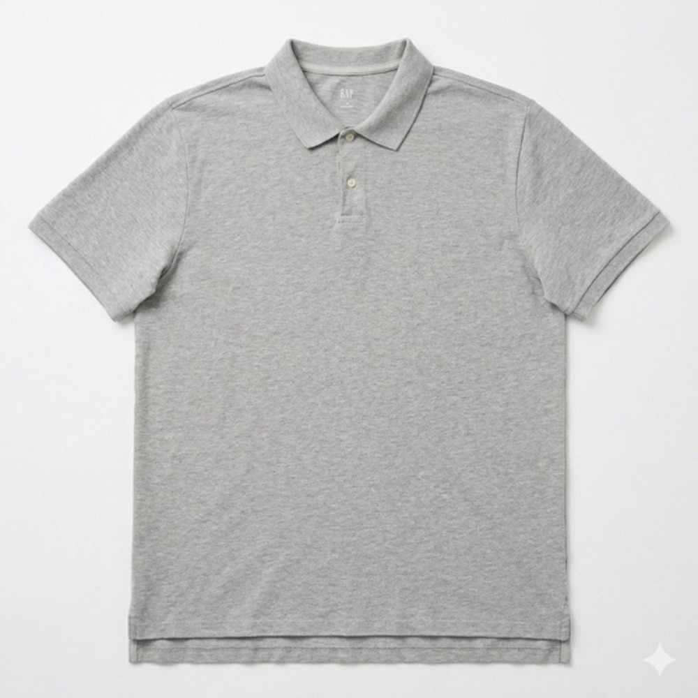 Gap Polo Shirt Mens XL Gray Short‎ Sleeve Cotton Preppy Pique Casual Classic